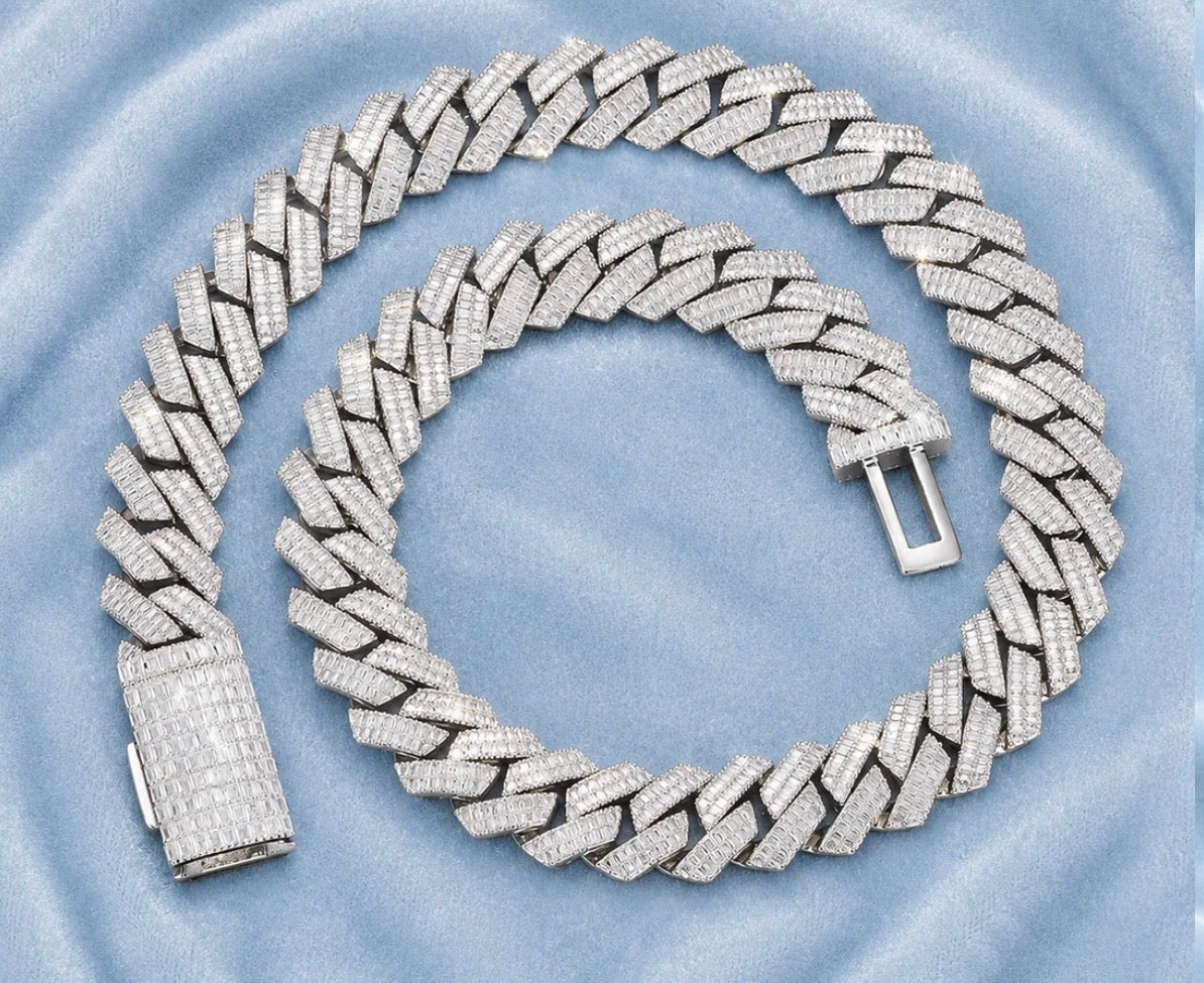 20mm cuban moissanite chain
