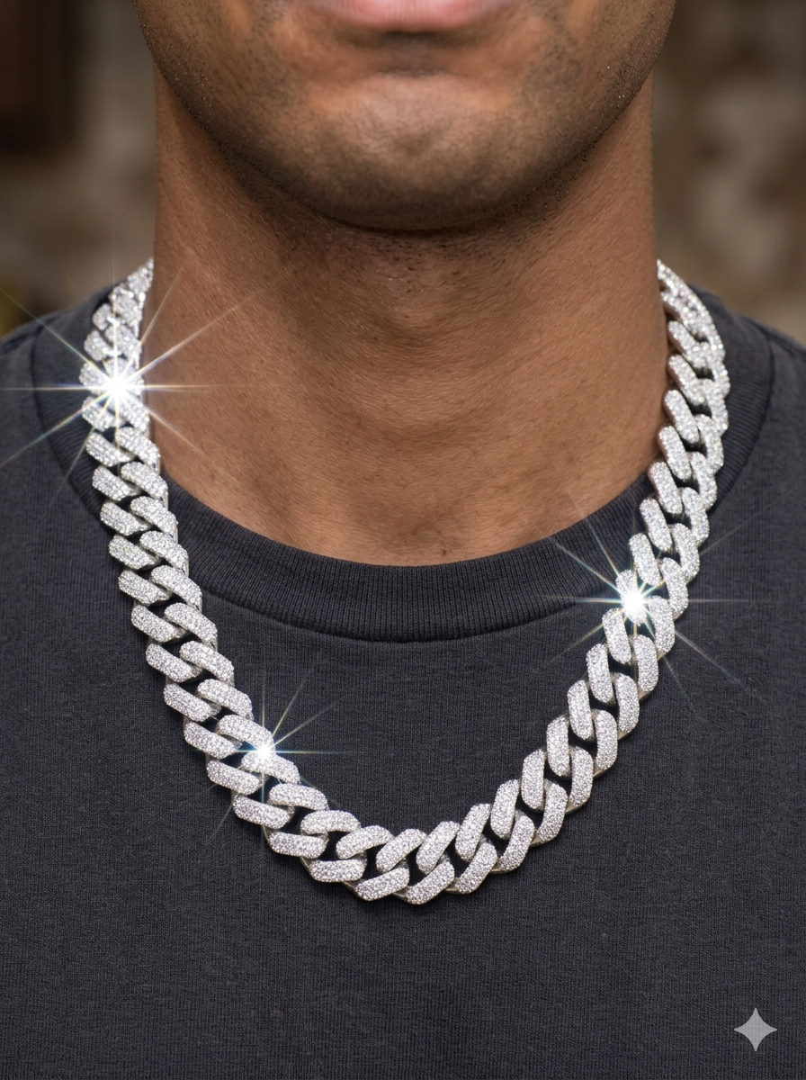 VVS1 Moissanite Cuban Link chain